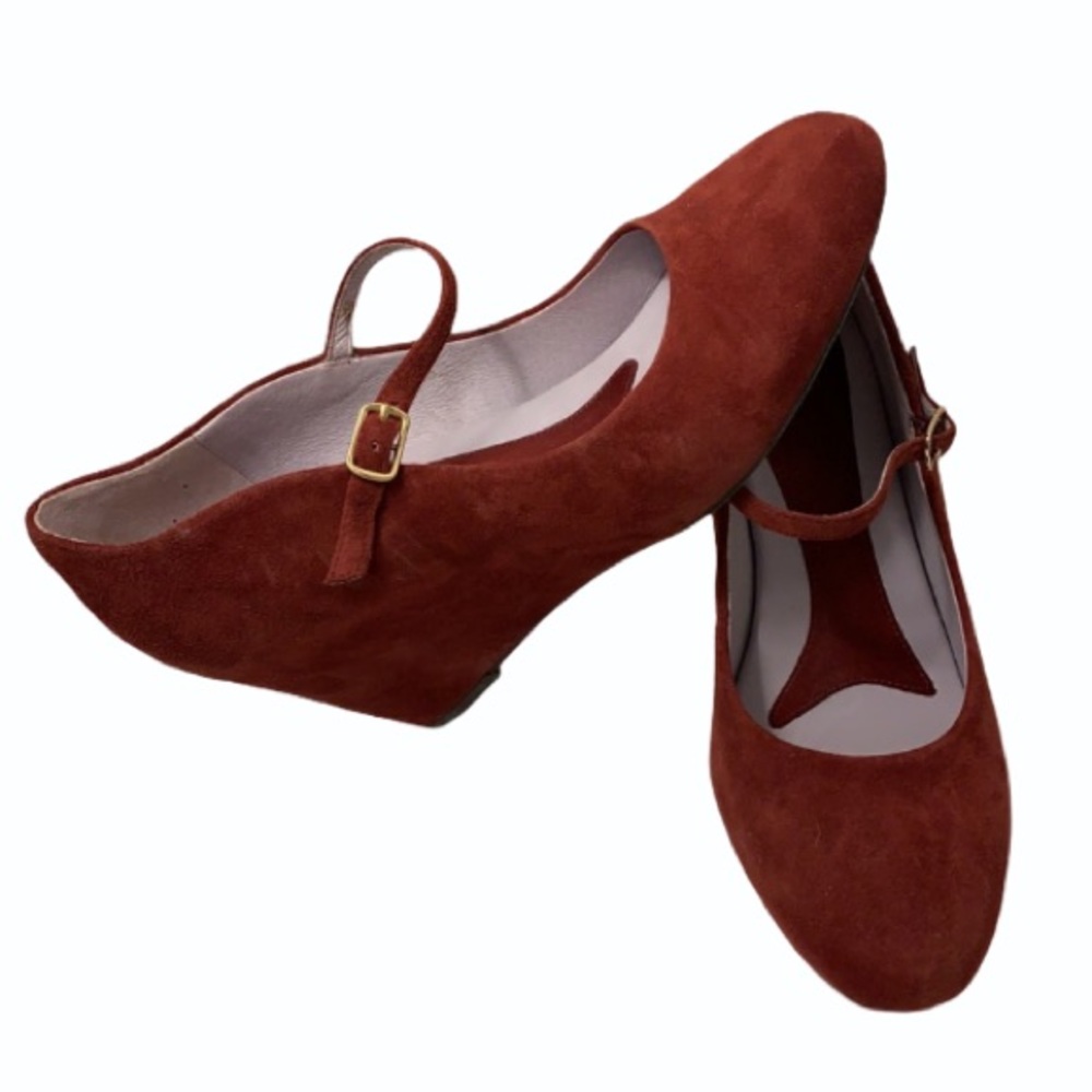 Johnston & Murphy wedges, red